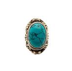 Zonder Minimumprijs - Ring Zilver Turquoise, Nieuw