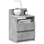 vidaXL Nachtkastjes 2 st met 2 lades 40x33x60 cm betongrijs, Huis en Inrichting, Verzenden, Nieuw, Hout