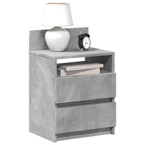vidaXL Nachtkastjes 2 st met 2 lades 40x33x60 cm betongrijs, Huis en Inrichting, Slaapkamer | Nachtkastjes, Nieuw, Hout, Verzenden