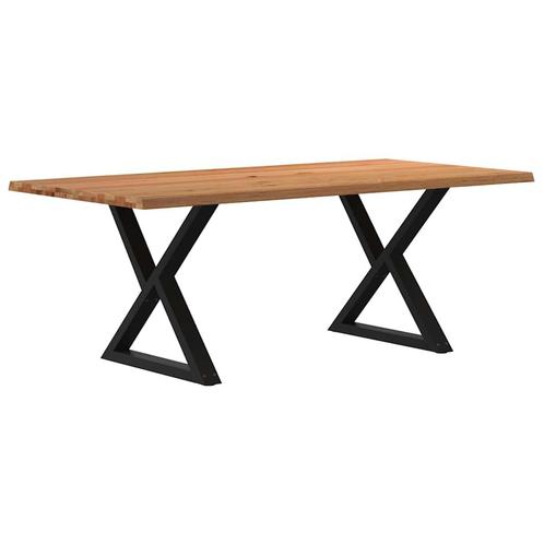vidaXL Eettafel met natuurlijke rand 200x100x74cm eikenhout, Huis en Inrichting, Tafels | Eettafels, Nieuw, Verzenden