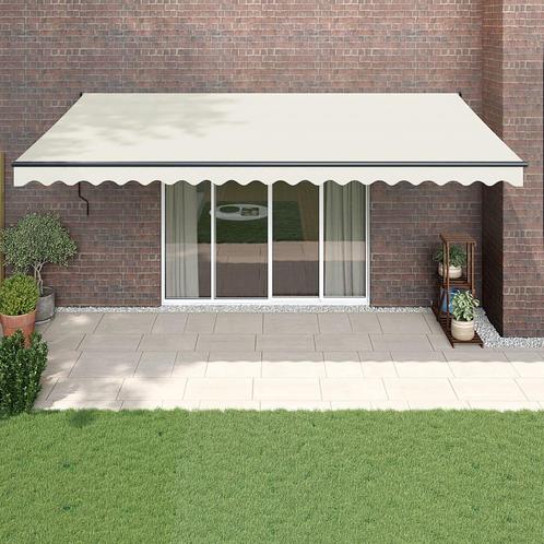 vidaXL Luifel automatisch uitschuifbaar 5x3 m crèmekleurig, Tuin en Terras, Zonneschermen, Nieuw, Verzenden
