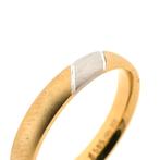 Gematteerde bicolor gouden ring (witgoud, geelgoud), Sieraden, Tassen en Uiterlijk, Ringen, 18 tot 19, Gebruikt, Overige kleuren