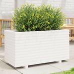 vidaXL Plantenbak 90x40x49,5 cm massief grenenhout wit, Tuin en Terras, Bloembakken en Plantenbakken, Verzenden, Nieuw, Hout