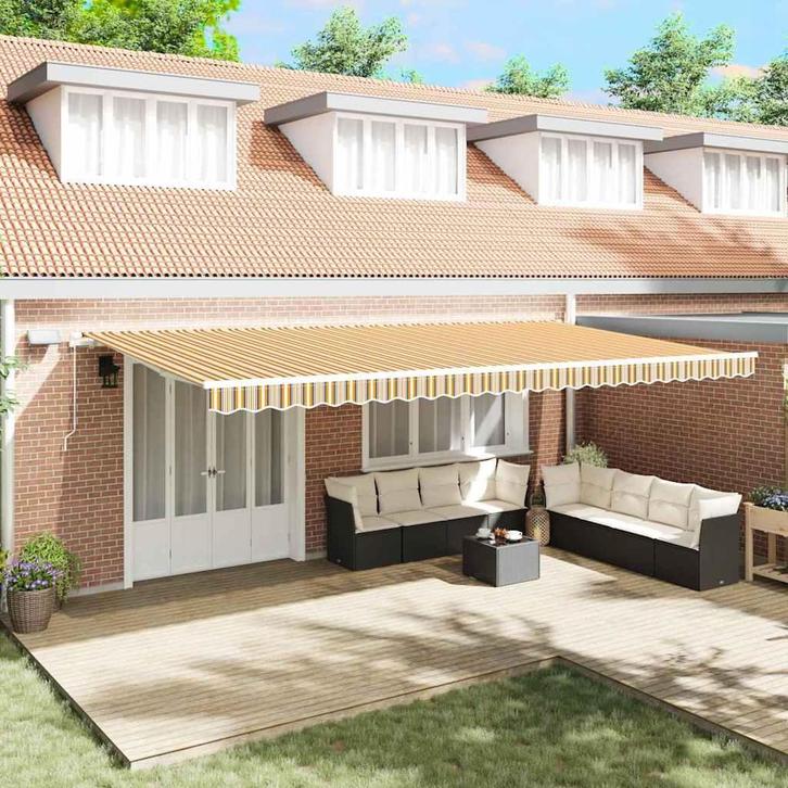 vidaXL Inklapbaar Zonnescherm met Multikleur 600 ×300 cm, Tuin en Terras, Zonneschermen, Nieuw, Verzenden