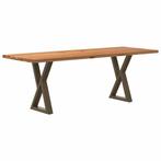 vidaXL Eettafel rechthoekig 220x80x74 cm massief eikenhout, Huis en Inrichting, Tafels | Eettafels, Verzenden, Nieuw