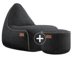 Cobana Lounge Chair & Pouf Outdoor - Zwart, Huis en Inrichting, Zitzakken, Verzenden, Nieuw