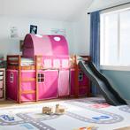 vidaXL Kinderhoogslaper met tunnel 90x190 cm massief, Huis en Inrichting, Slaapkamer | Bedden, 90 cm, Eenpersoons, Verzenden, Nieuw