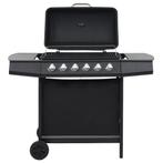 vidaXL Gasbarbecue met 6 kookzones staal zwart, Verzenden, Nieuw