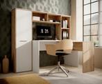 Meubella | Bureau - Eiken - Wit - 173x117x152 cm, Huis en Inrichting, Bureaus, Verzenden, Nieuw