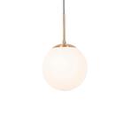 Art Deco hanglamp goud met opaal glas - Flore, Huis en Inrichting, Lampen | Hanglampen, Nieuw, Overige materialen, Design, 75 cm of meer
