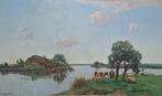 Jan Simon Knikker (1889 - 1957 ) - Boer roeiend naar zijn, Antiek en Kunst