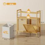 Wasrek Met 2 Wasmanden, Vrijstaand Bamboerek Voor Badkamer,, Verzenden, Nieuw