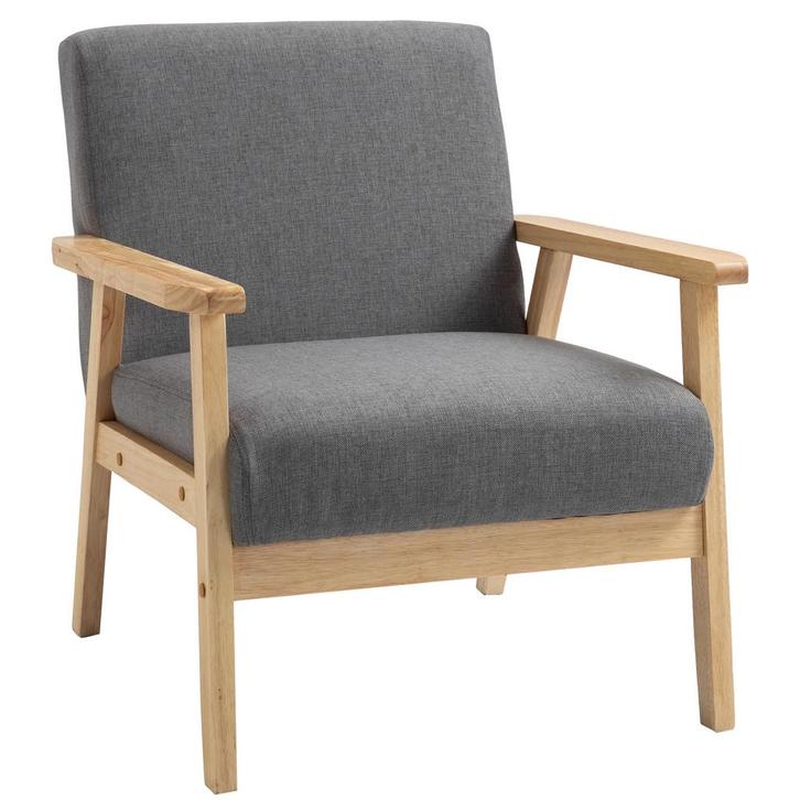 TRUUSK Oorfauteuil met Armleuningen - Loungestoel in Linnenl, Huis en Inrichting, Stoffering | Behang, Verzenden