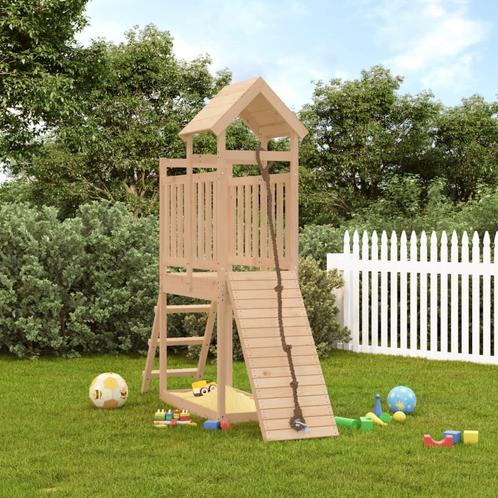 vidaXL Speelhuis met klimwand massief grenenhout, Kinderen en Baby's, Speelgoed | Buiten | Speeltoestellen, Nieuw, Verzenden