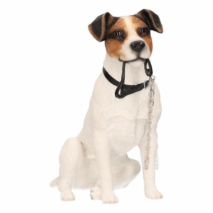 Honden beeldje Jack Russel hond met riem 15 cm - Beeldjes, Verzamelen, Beelden en Beeldjes, Verzenden