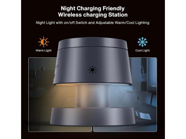 Veiling - iVANKY 4-in-1 draadloze oplader met nachtlampje, Telecommunicatie, Mobiele telefoons | Telefoon-opladers, Gebruikt