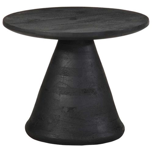 vidaXL Bijzettafel Ø50x40 cm massief mangohout zwart, Huis en Inrichting, Tafels | Bijzettafels, Nieuw, Verzenden