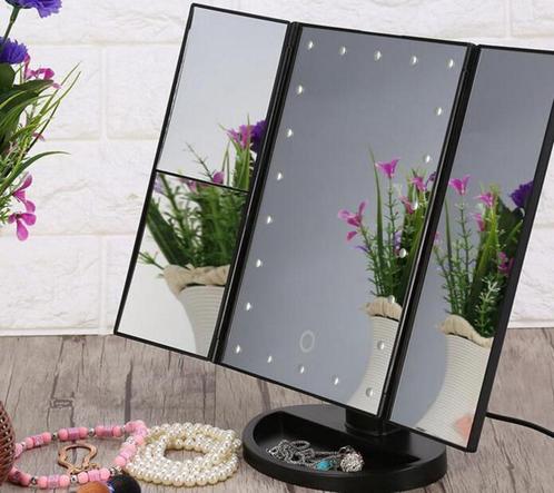 Make up 3x spiegel + LED makeup make-up verlichting drieluik, Sieraden, Tassen en Uiterlijk, Uiterlijk | Gezichtsverzorging, Nieuw