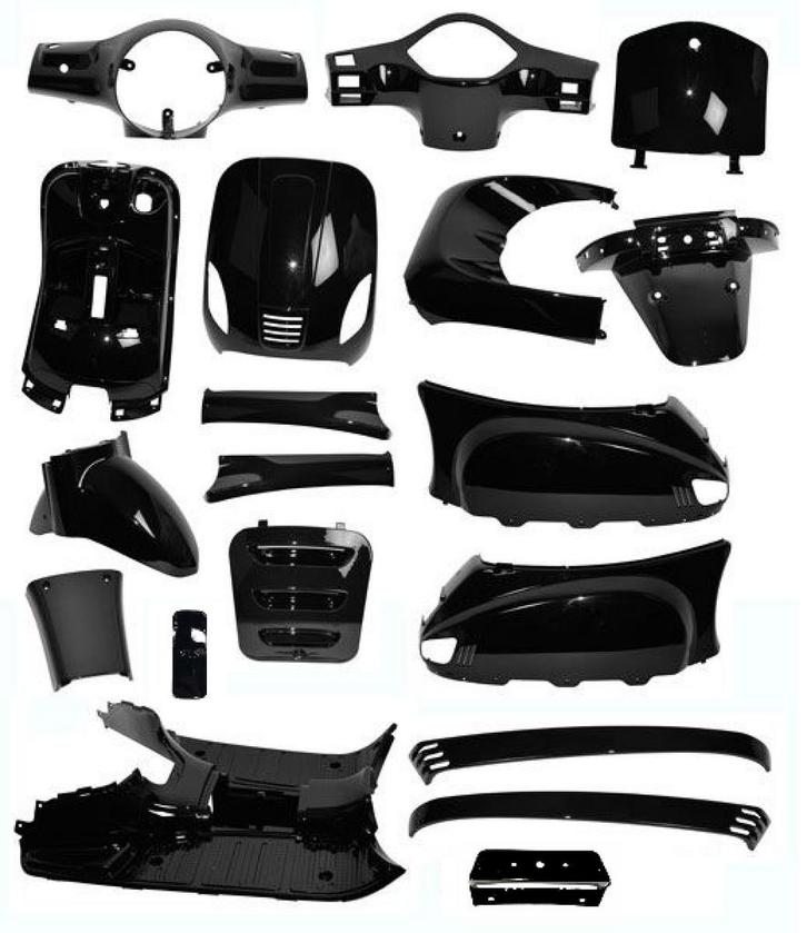 Kappenset Zwart RSO Sense/ VX50 /Vespelini / Vespa-look, Fietsen en Brommers, Brommeronderdelen | Scooters, Verzenden