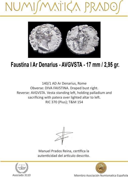 Romeinse Rijk. Faustina I († 140/1 n.Chr.). Denarius AVGVSTA, Postzegels en Munten, Munten | Europa | Niet-Euromunten