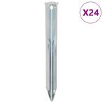 vidaXL Tentharingen 24 st Ø20 mm 17 cm gegalvaniseerd staal, Caravans en Kamperen, Verzenden, Nieuw