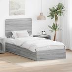 vidaXL Opslag bed met hoofdeinde Grijs Sonoma 75 x 190 cm, Huis en Inrichting, Slaapkamer | Bedden, Verzenden, Nieuw, Grijs, Hout