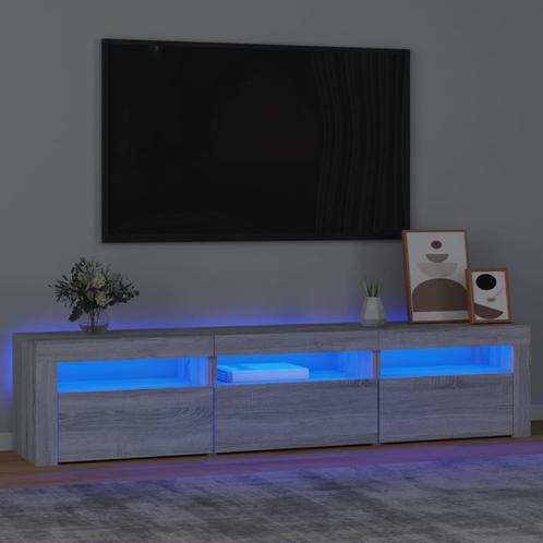 vidaXL Tv-meubel met LED-verlichting 180x35x40 cm grijs, Huis en Inrichting, Kasten | Televisiemeubels, 25 tot 50 cm, Nieuw, Overige houtsoorten