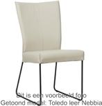 Set van 6 Zwarte leren industriële eetkamerstoelen - Toledo, Huis en Inrichting, Stoelen, Overige kleuren, Nieuw, Leer, Ophalen of Verzenden