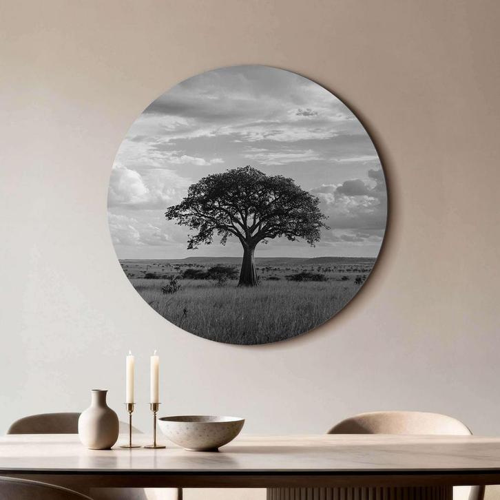 Lone Horizon - Muurcirkel - ø 80 cm +Ophangset, Huis en Inrichting, Woonaccessoires | Schilderijen, Tekeningen en Foto's, Nieuw