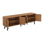 TV meubel Hedemora druk en open 140x30x45,5 cm houtkleurig, Huis en Inrichting, Verzenden, Nieuw