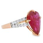 Ring - 14 karaat Roségoud, Witgoud - 4.49ct. tw. Robijn -, Nieuw