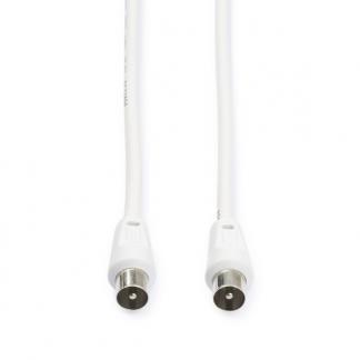 Coax kabel mannelijk - Nedis - 10 meter (Analoog, Wit), Computers en Software, Pc- en Netwerkkabels, Nieuw, Verzenden