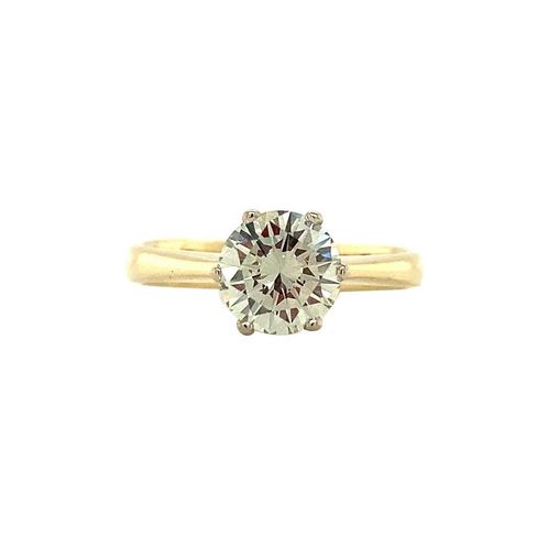 Gouden solitair ring met diamant 1.20 ct. 14 krt, Sieraden, Tassen en Uiterlijk, Ringen, Wit, Zo goed als nieuw, 17 tot 18, Goud