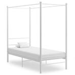 vidaXL Hemelbedframe metaal wit 90x200 cm, 90 cm, Eenpersoons, Verzenden, Wit