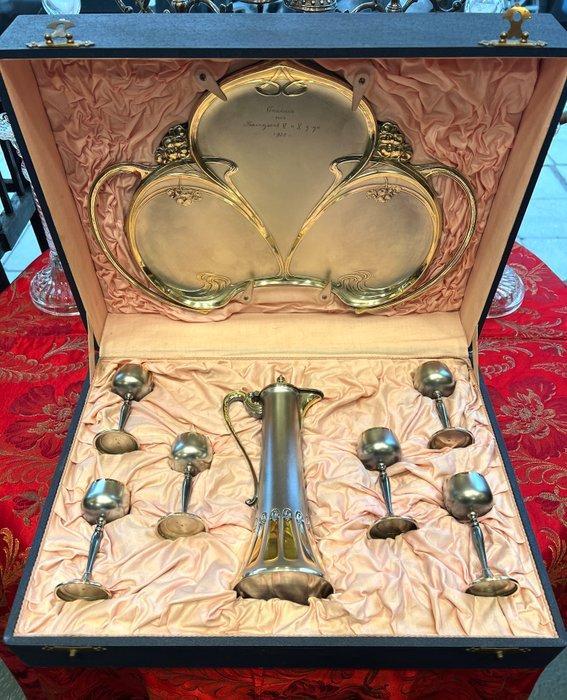 WMF - Art Nouveau - Drankservies voor 6 - Verzilverd,, Antiek en Kunst, Kunst | Designobjecten