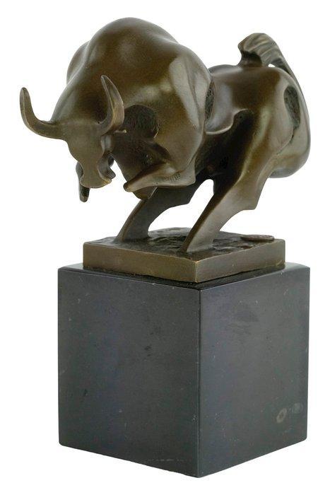 Milo - sculptuur, Charging bull - 2,3 kg - 19 cm - Brons,, Antiek en Kunst, Curiosa en Brocante
