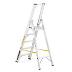 Ladder - Huishoudtrap - 5 treden - aluminium - 52x106x170 cm, Doe-het-zelf en Verbouw, Ladders en Trappen, Ophalen of Verzenden