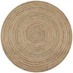 vidaXL Tapijt rond 150 cm gevlochten jute, Verzenden, Nieuw, Beige