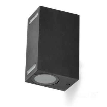 Wandlamp QUERK | 2x GU10 | Zwart | Waterdicht beschikbaar voor biedingen