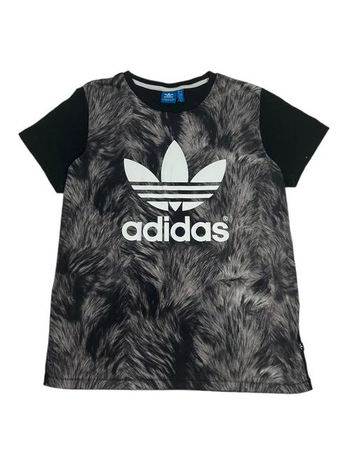 Vintage Adidas zwart Fur T-Shirt maat S, Kleding | Heren, T-shirts, Zwart, Zo goed als nieuw, Maat 46 (S) of kleiner, Ophalen of Verzenden