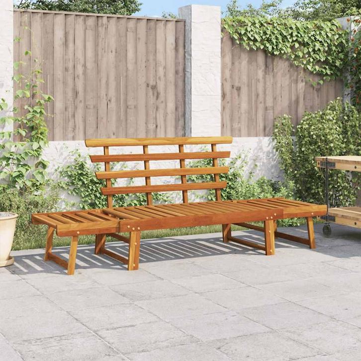 vidaXL Tuinbank 2-in-1 190 cm massief acaciahout, Tuin en Terras, Tuinbanken, Nieuw, Hout, Verzenden
