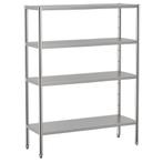 GGM Gastro | RVS opbergrek ECO - 1400x490mm - met 4 planken, Verzenden