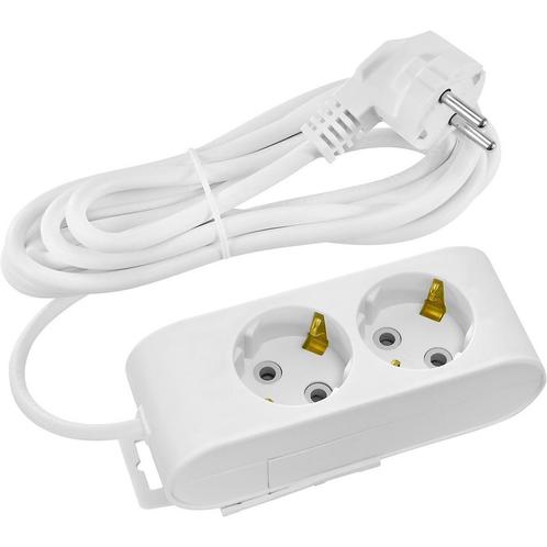 Stekkerdoos - Verlengsnoer - Decon - 2 Stopcontacten - 3, Doe-het-zelf en Verbouw, Elektra en Kabels, Nieuw, Ophalen of Verzenden