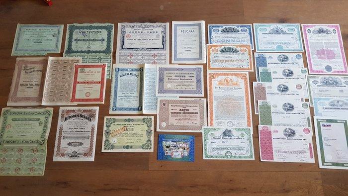 Document - 26x originele historische aandelen en obligaties, Antiek en Kunst, Antiek | Speelgoed