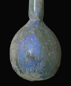 Oud-Romeins Glas Exclusieve lange vaas met blauwe, Antiek en Kunst