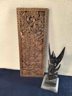 Vishnu boven Garuda. - Hout (Teak), Suar-hout - Indonesië -, Antiek en Kunst