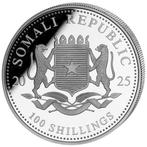 Somalië. 100 Shilling 2025 Wildlife Elephant Silver Coin, Postzegels en Munten