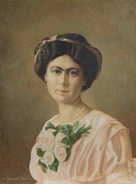 Henri Albert Morerod-Triphon (1871–1948) - Élégant portrait, Antiek en Kunst, Kunst | Schilderijen | Klassiek