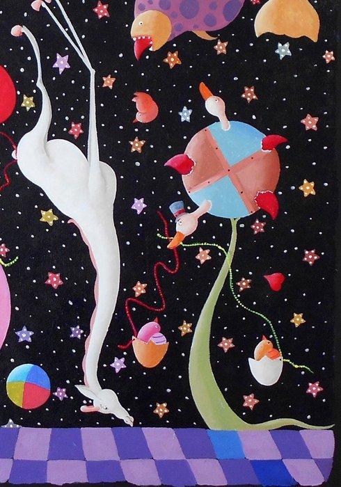 Beppe Francesconi - Noi che sappiamo cadere bene., Antiek en Kunst, Kunst | Schilderijen | Modern