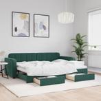 vidaXL Slaapbank onderschuifbed en lades 80x200 cm fluweel, Huis en Inrichting, Slaapkamer | Bedden, Eenpersoons, Verzenden, Nieuw